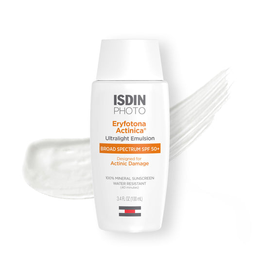 ISDIN Eryfotona Actinica SPF 50+ | Mineral Sunscreen for Face with Zinc Oxide | 100% Mineral UV Filters | No White Cast, Suitable for Sensitive Skin, Dermatologist Recommended