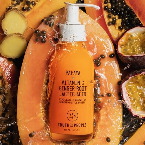 Youth To The People Superfruit Facial Cleanser - Papaya + Vitamin C Gentle Exfoliating Face Wash, Cellular Skin Renewal with AHA + BHA, Evens Skin Tone & Texture for Soft + Radiant Skin, Sulfate-free