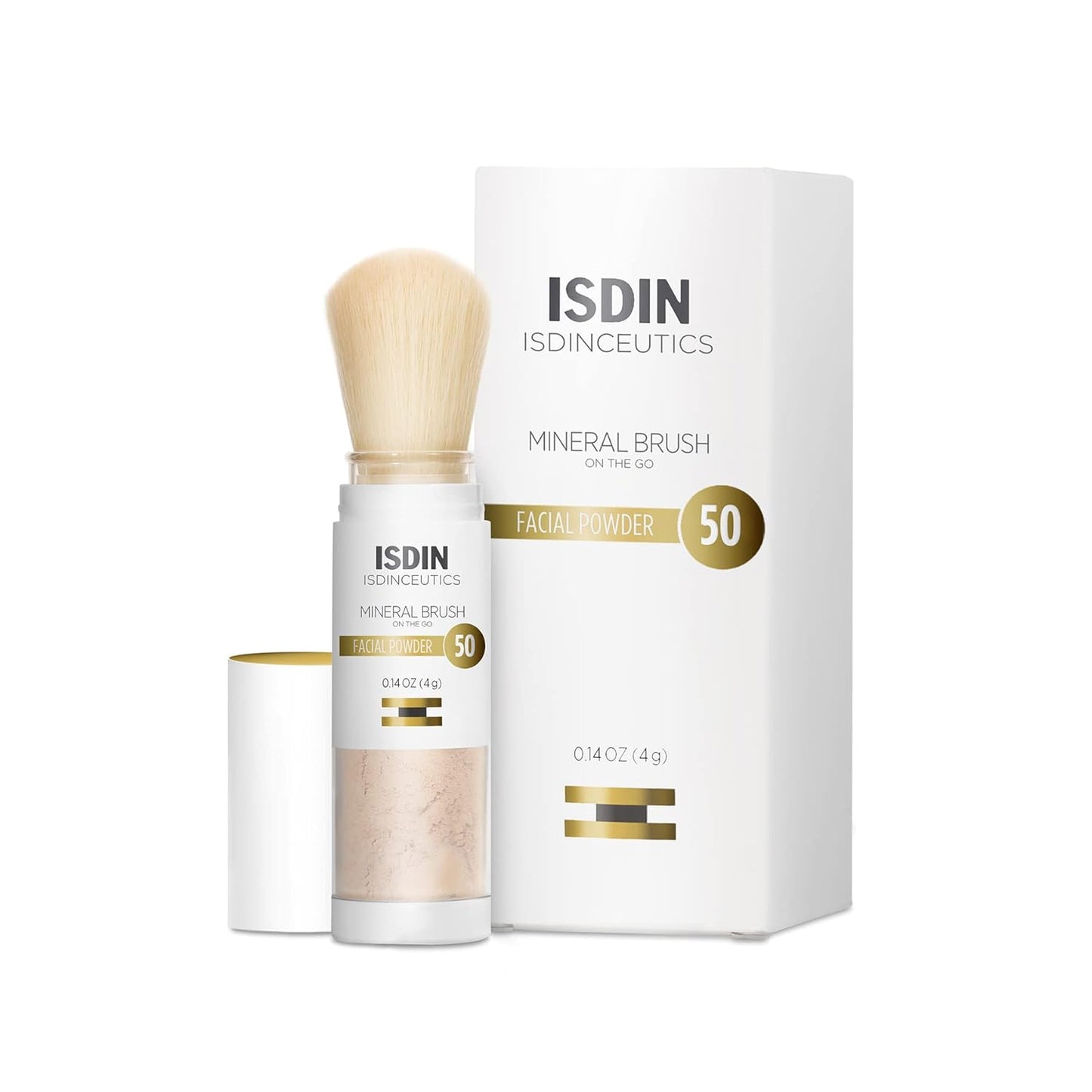 Isdinceutics Mineral Brush - For Photoaging Defense with Zinc Oxide and Titanium Oxide. Covering Discoloration and Targeting Uneven Skin Tone Caused by Blue Light Face Powder, 0.14 OZ