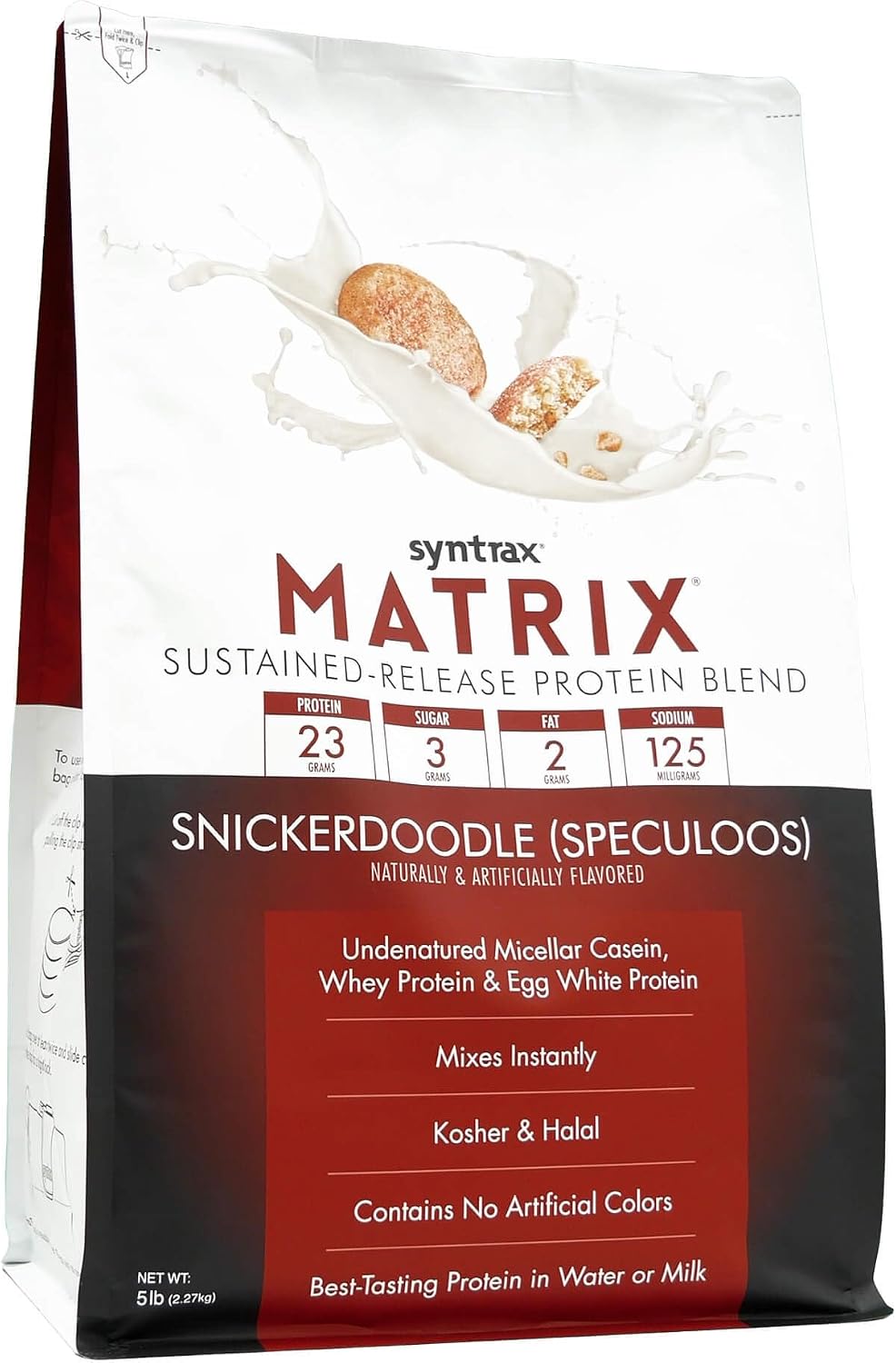 Syntrax Nutrition Matrix - Sustained-Release Protein Blend, Snickerdoodle 5 lbs. Real Cookie Pieces | Whey Protein, Micellar Casein, Egg Albumin