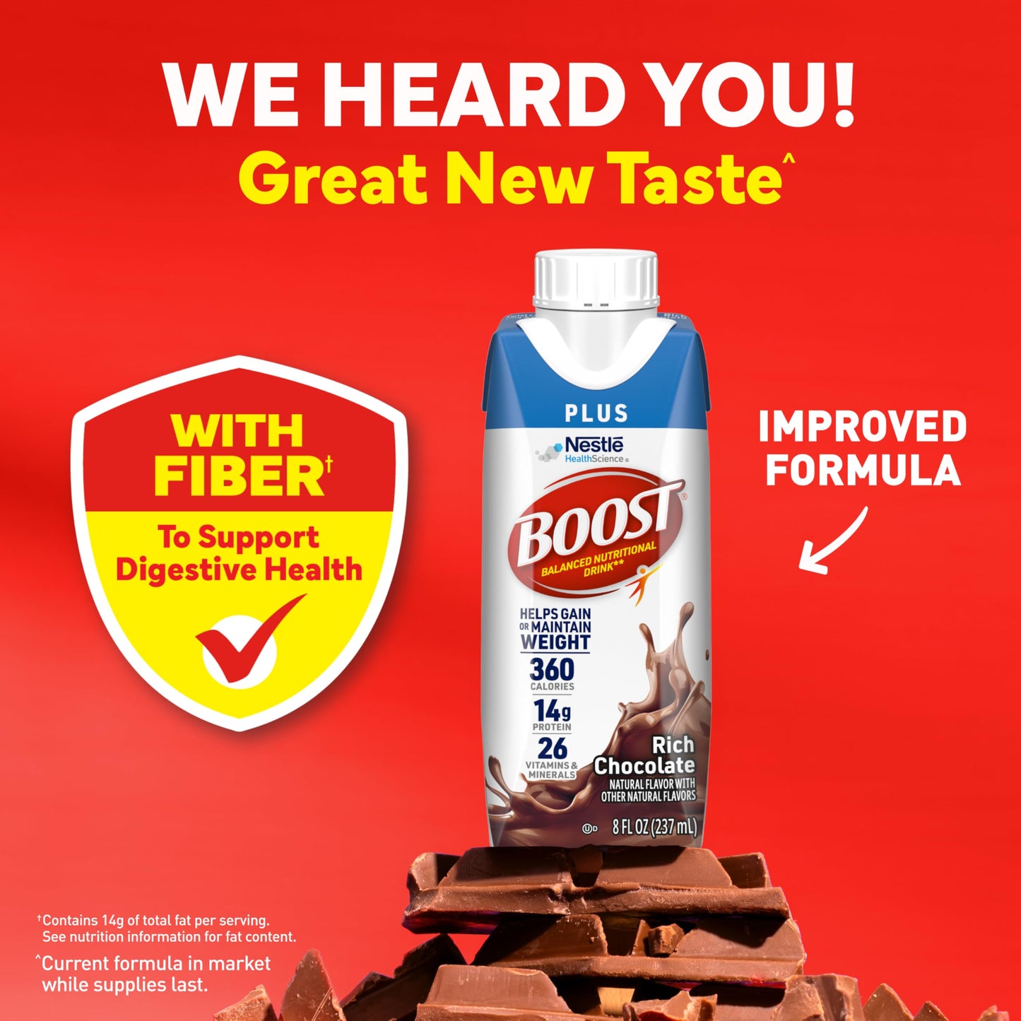 BOOST Plus Nutritional Drink, Very Vanilla, 8 fl oz (Pack of 24)